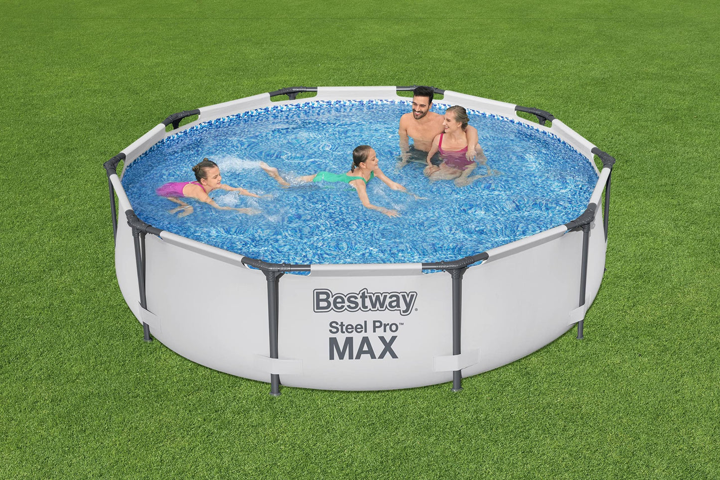 BESTWAY 56406D - Piscina Desmontable Tubular Steel Pro Max 305 x 76 cm, Multicolor