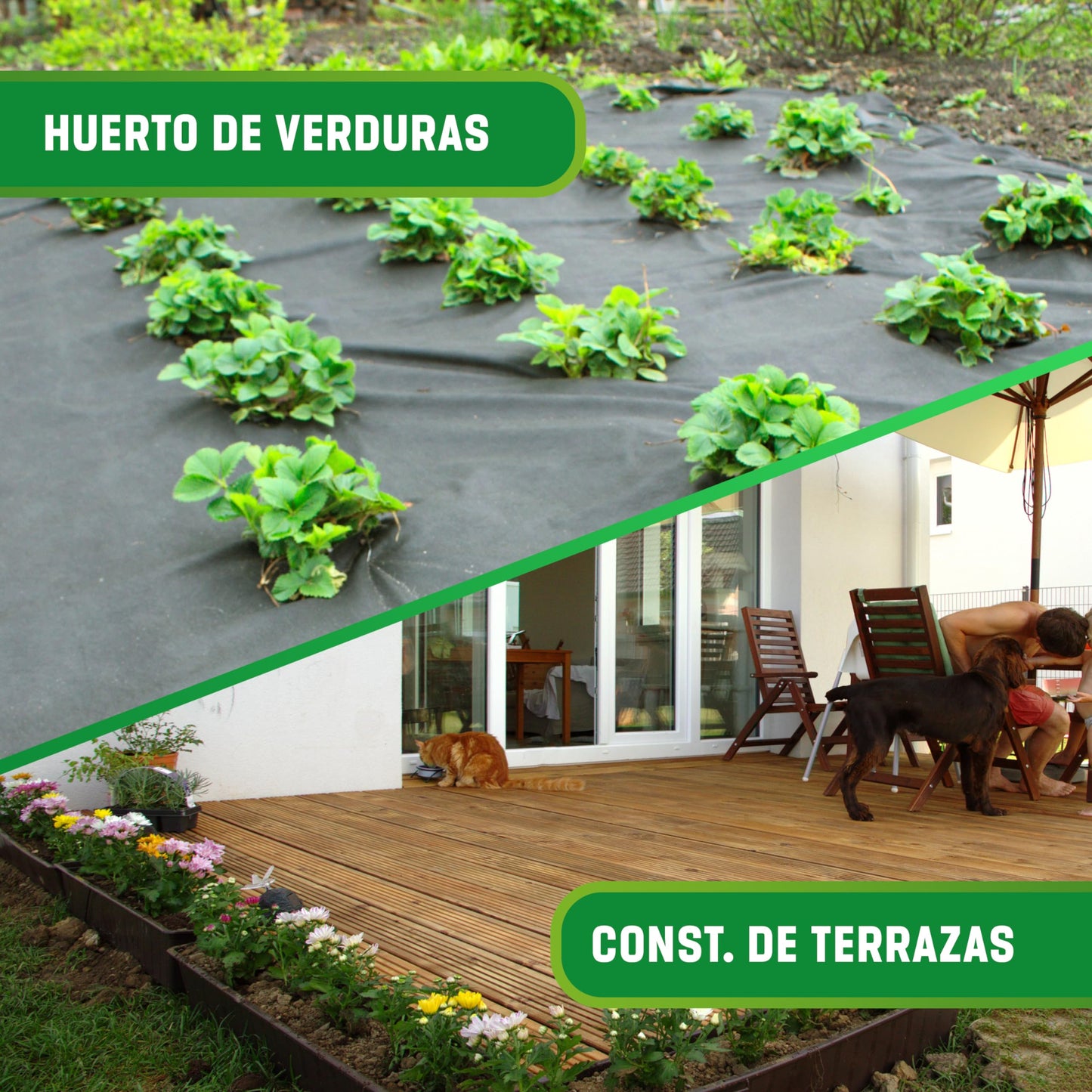 GardenGloss 50m² Tela Antihierba contra Las Malas Hierbas – Mallas Antihierba Resistente al Desgaste 50g/m² – Alta estabilización UV (50m x 1m, 1 Rollo)