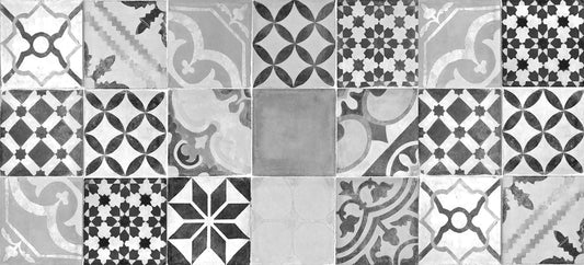 Alfombra VINILICA Estampada Vinilo DE PVC FÁCIL Limpieza Antideslizante Acolchada BALDOSA HIDRÁULICA Gris (40x60cm)