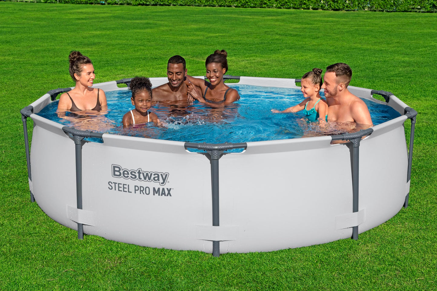 BESTWAY 56406D - Piscina Desmontable Tubular Steel Pro Max 305 x 76 cm, Multicolor