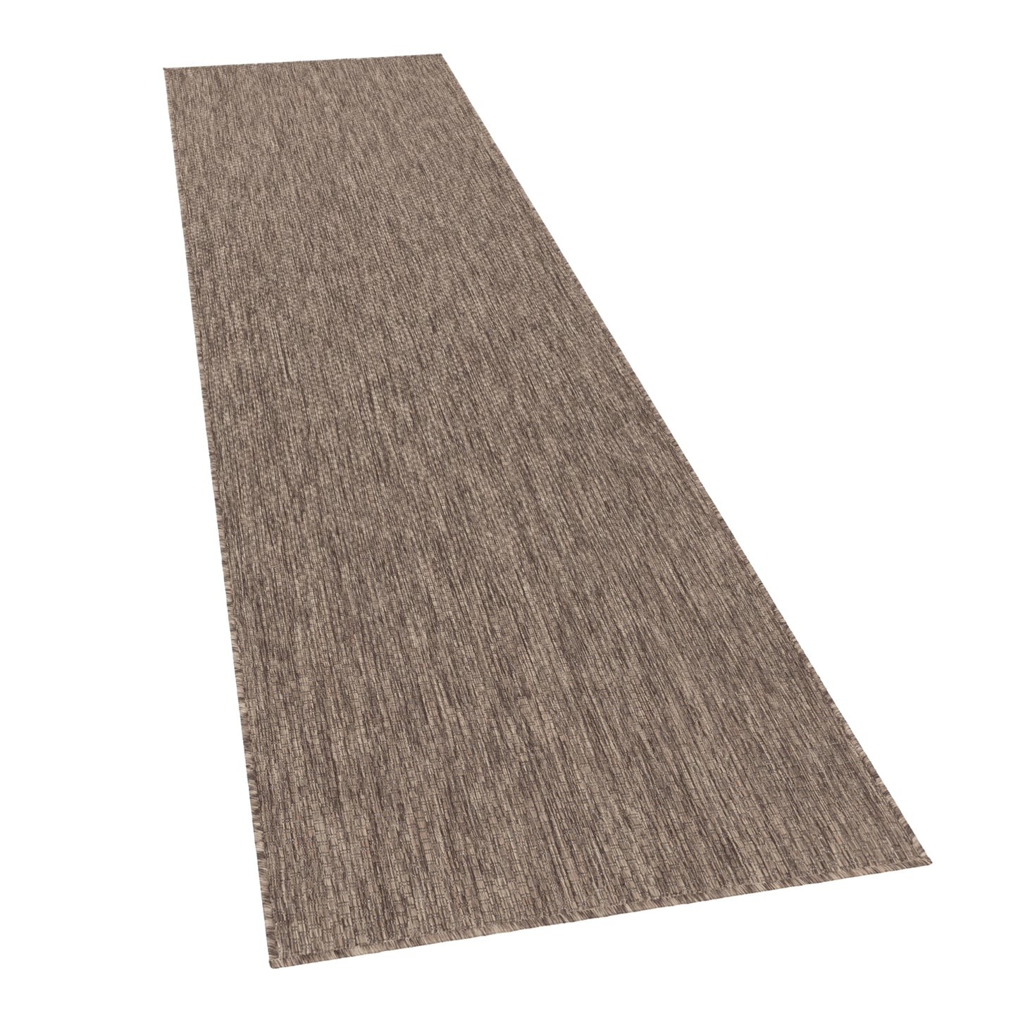 Paco Home Alfombra Exterior Interior Balcón Terraza Alfombra Cocina Monocolor Jaspeado, tamaño:80x250 cm, Color:Taupe
