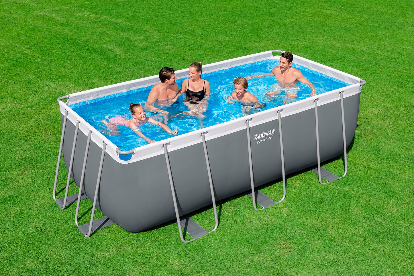 BESTWAY Piscina Desmontable Tubular Power Steel 412x201x122 cm Gris