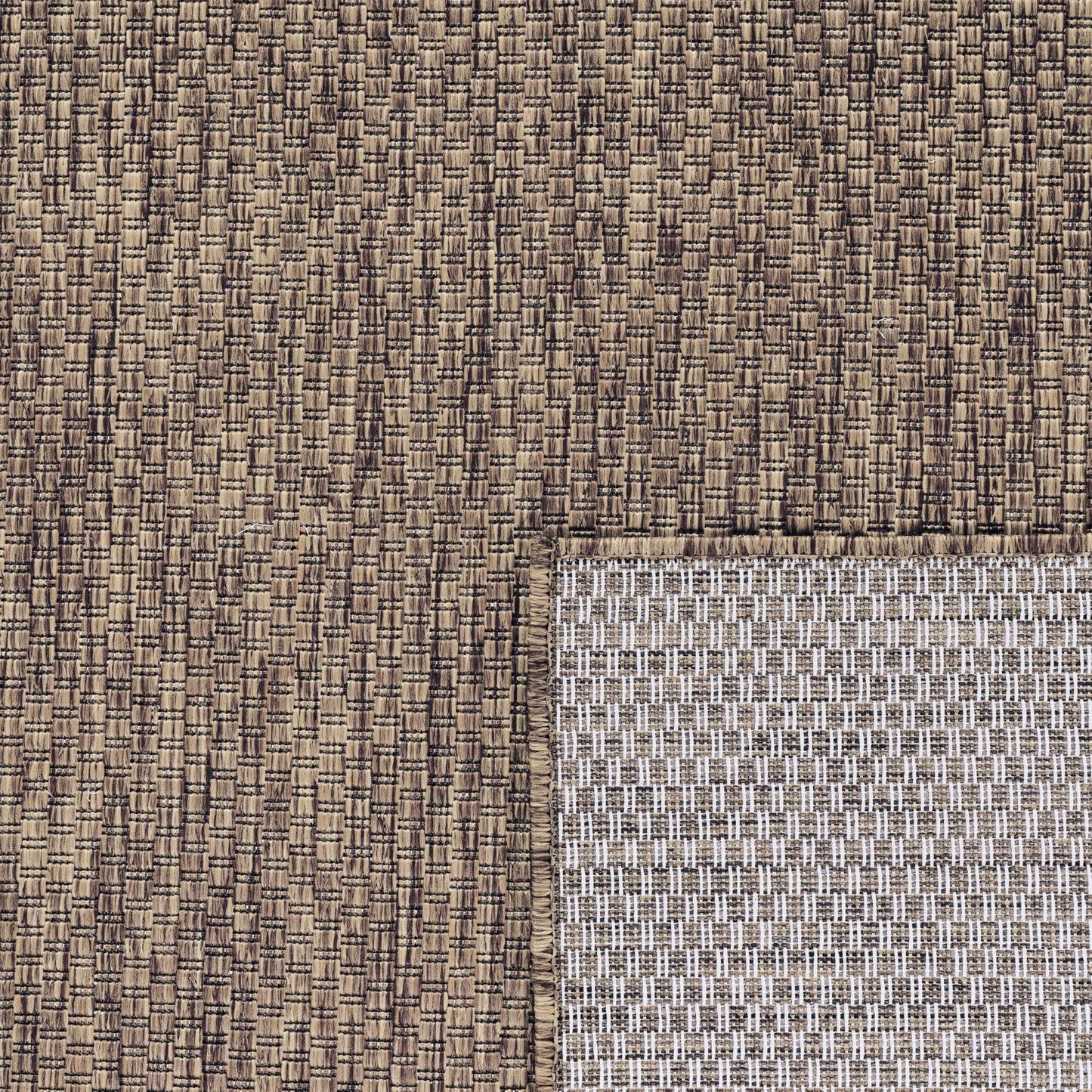 Paco Home Alfombra Exterior Interior Balcón Terraza Alfombra Cocina Monocolor Jaspeado, tamaño:80x250 cm, Color:Taupe